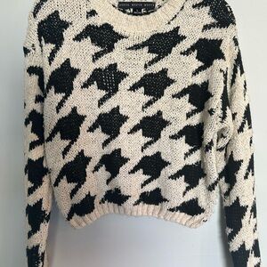 Black and White Houndstooth Sweater